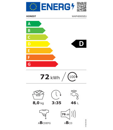 Lavadora HONEST Eco Swift Inverter 8 kg Clase D Gris