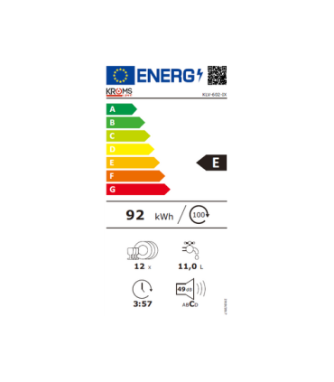 Lavavajillas KROMSLINE 60 cm Inox 4 Programas | Potencia y Ahorro