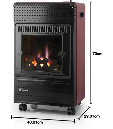Estufa de Gas ORBEGOZO HBF95 - Llama Azul, Efecto Chimenea 3500W