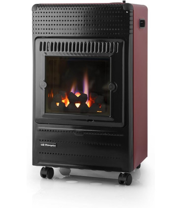 Estufa de Gas ORBEGOZO HBF95 - Llama Azul, Efecto Chimenea 3500W