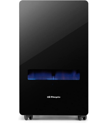 Estufa de Gas ORBEGOZO HBF100 - Llama Azul, Cristal Negro 3800